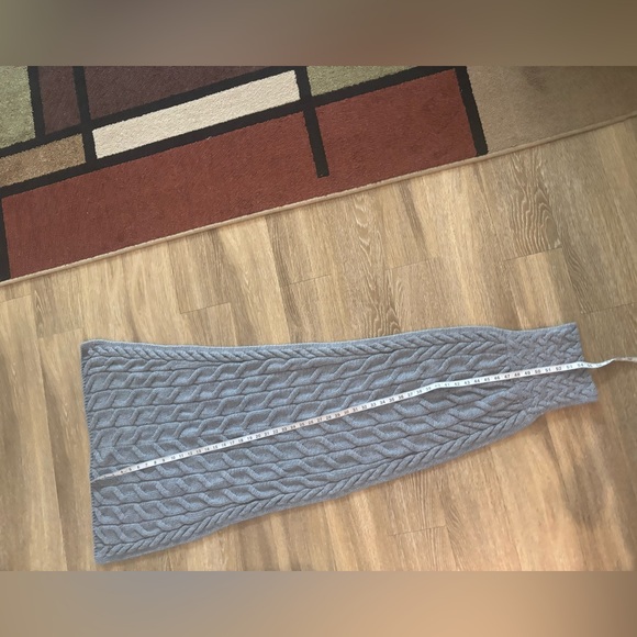 ARAN SWEATER MARKET 100% WOOL CABLE KNIT SCARF GRAY IRISH MADE UNISEX WINTER - Picture 4 of 6
